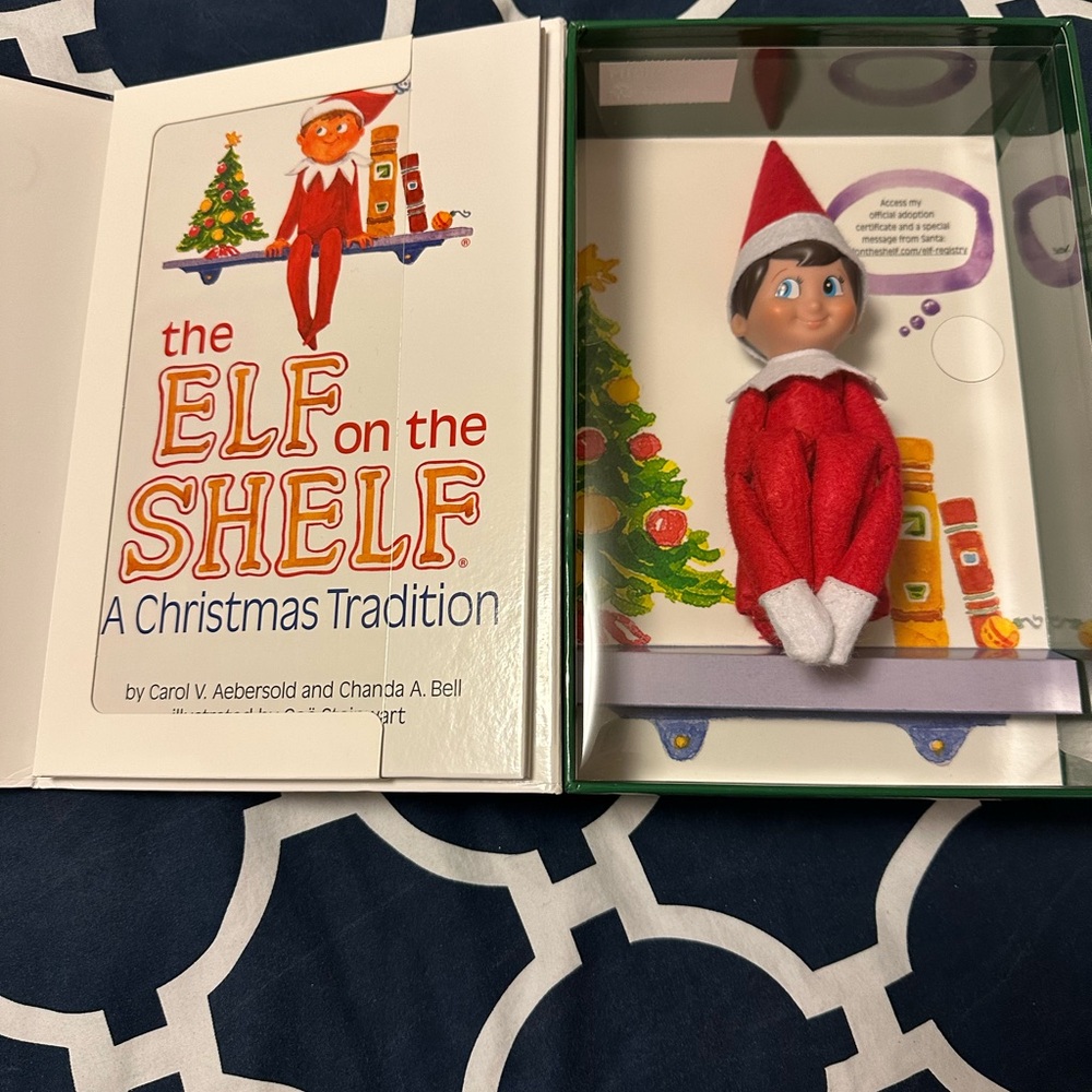 New in box- Elf on the Shelf (boy) with scout elf and book.